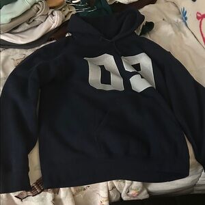 H&M Navy Hoodie with Silver Graphic